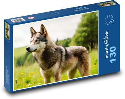 Vlk - divoký pes, zviera - Puzzle 130 dielikov, rozmer 28,7x20 cm 