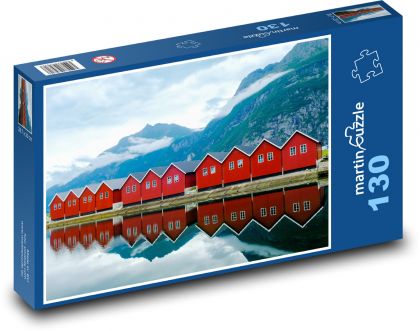 Norwegia - fiord, ocean - Puzzle 130 elementów, rozmiar 28,7x20 cm