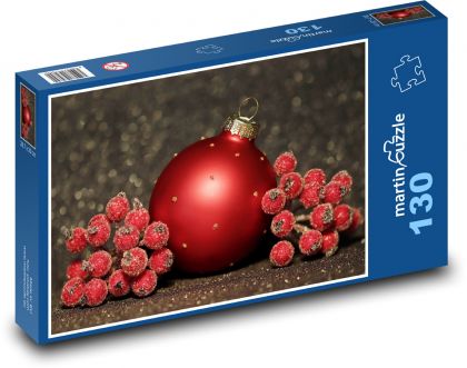 Christmas - Christmas decoration, cranberries - Puzzle 130 pieces, size 28.7x20 cm 