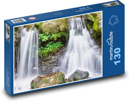 Waterfall - river, stones - Puzzle 130 pieces, size 28.7x20 cm 