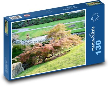 Japonská záhrada - javor, stromy - Puzzle 130 dielikov, rozmer 28,7x20 cm 