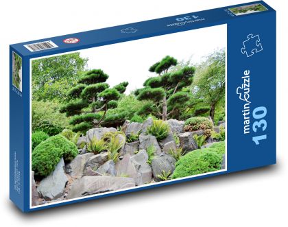 Japonská zahrada - květiny, příroda - Puzzle 130 dílků, rozměr 28,7x20 cm