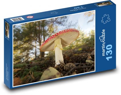 Ropucha czerwona - leśna, grzybowa - Puzzle 130 elementów, rozmiar 28,7x20 cm