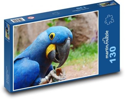 Modrý papoušek - pták, zvíře - Puzzle 130 dílků, rozměr 28,7x20 cm