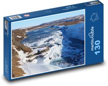 Gullfoss - vodopád, rieka Puzzle 130 dielikov - 28,7 x 20 cm 