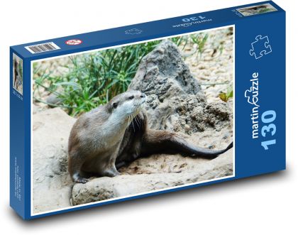 Wydra - drapieżnik, zwierzę - Puzzle 130 elementów, rozmiar 28,7x20 cm