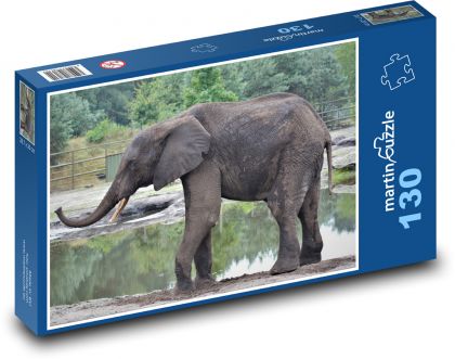 Slon - safari, zviera - Puzzle 130 dielikov, rozmer 28,7x20 cm 