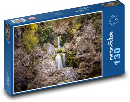 Wodospad - rzeka, przyroda - Puzzle 130 elementów, rozmiar 28,7x20 cm