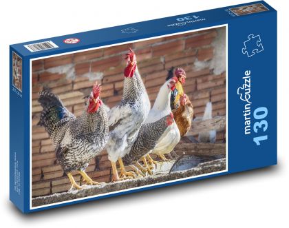 Kurczak - kogut, drób - Puzzle 130 elementów, rozmiar 28,7x20 cm