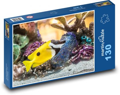 Ryba - korál, akvárium - Puzzle 130 dílků, rozměr 28,7x20 cm