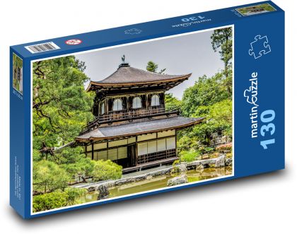 Japonia - świątynia, Ginkaku-Ji - Puzzle 130 elementów, rozmiar 28,7x20 cm