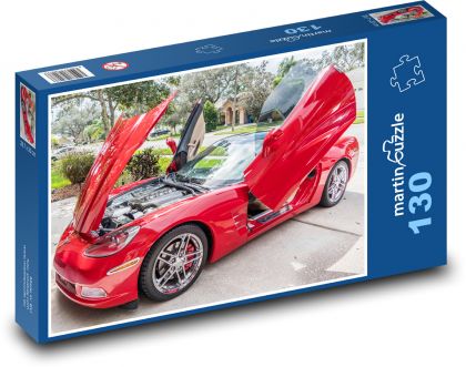 Corvette - automobil, auto - Puzzle 130 dílků, rozměr 28,7x20 cm
