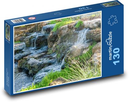 Waterfalls - rocks, nature - Puzzle 130 pieces, size 28.7x20 cm 