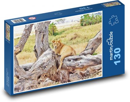 Lvice - Tanzanie, safari  - Puzzle 130 dílků, rozměr 28,7x20 cm