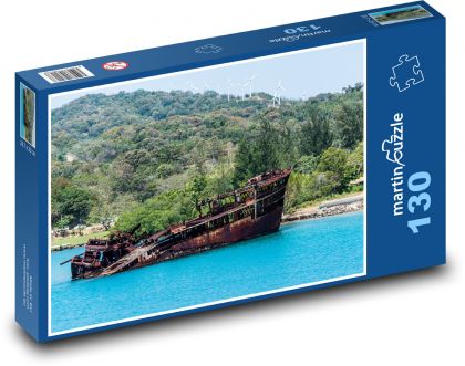 Mahogany Bay - shipwreck, harbor - Puzzle 130 pieces, size 28.7x20 cm 