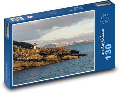 Norsko - maják, moře - Puzzle 130 dílků, rozměr 28,7x20 cm