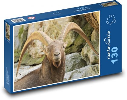 Koziorożec - zwierzę, ssak - Puzzle 130 elementów, rozmiar 28,7x20 cm