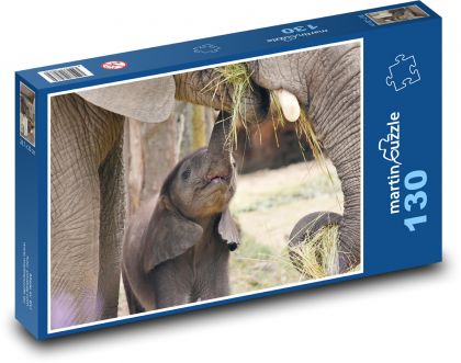 Slon - mládě, slůně  - puzzle 130 dílků