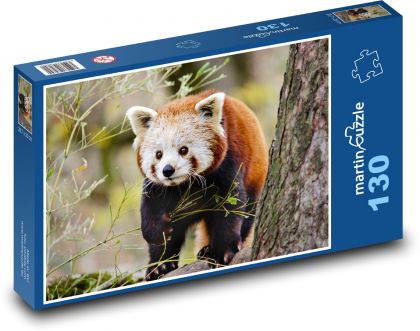 Panda červená - zvíře, medvídek - Puzzle 130 dílků, rozměr 28,7x20 cm