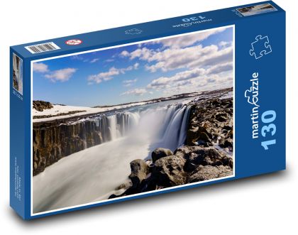 Waterfall - Iceland, stream - Puzzle 130 pieces, size 28.7x20 cm 