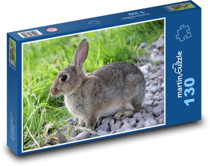 Rabbit - animal, fur - Puzzle 130 pieces, size 28.7x20 cm 