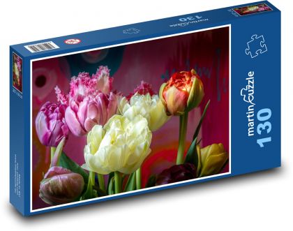 Tulipány - kvety, záhrada - Puzzle 130 dielikov, rozmer 28,7x20 cm 
