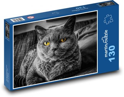 British Shorthair Cat - Puzzle 130 pieces, size 28.7x20 cm 