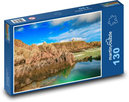 Morze - klify, skały - Puzzle 130 elementów, rozmiar 28,7x20 cm