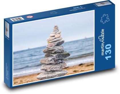 Mohyla - kameny, pobřeží - Puzzle 130 dílků, rozměr 28,7x20 cm