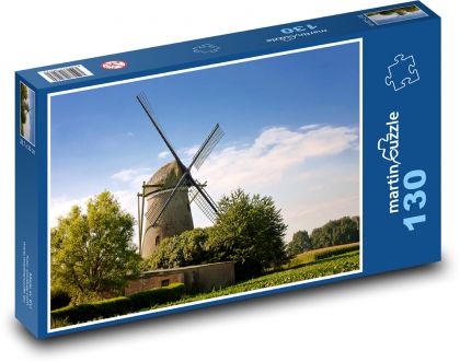 Windmühle - Natur, Bäume - Puzzle - 130 Teile