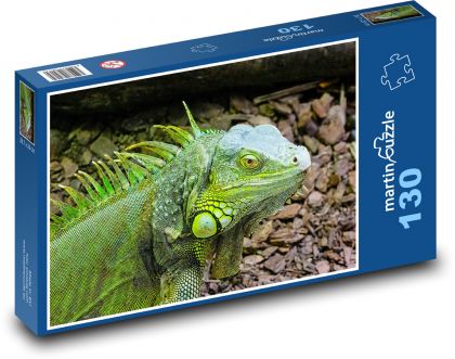 Grüner Leguan - Reptil, Tier - Puzzle - 130 Teile