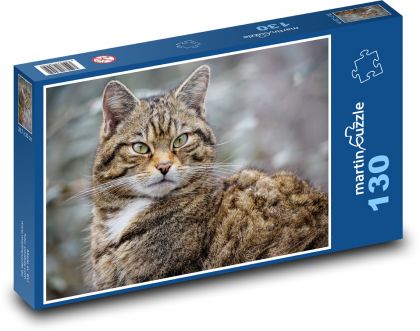 Kočka - zvíře, mazlíček - Puzzle 130 dílků, rozměr 28,7x20 cm