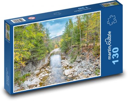 Řeka - podzim, les - puzzle 130 dílků