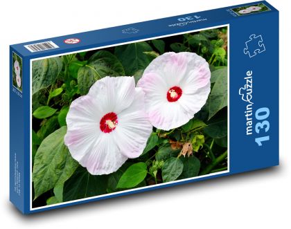 Hibiskus olbrzymi - kwiat, ogród - Puzzle 130 elementów, rozmiar 28,7x20 cm