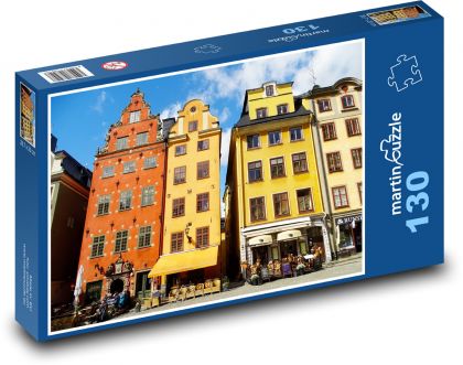 Stockholm - Švédsko, domy - Puzzle 130 dílků, rozměr 28,7x20 cm