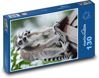 Lemurs - animals, mammals - Puzzle 130 pieces, size 28.7x20 cm 