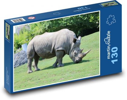 Nosorožec - zvíře, Afrika  - Puzzle 130 dílků, rozměr 28,7x20 cm