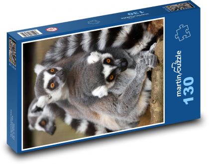 Zvíře - lemur, savec - Puzzle 130 dílků, rozměr 28,7x20 cm