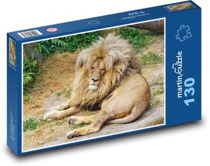 Lev - šelma, zvíře - Puzzle 130 dílků, rozměr 28,7x20 cm