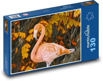 Plameňák - pták růžový - puzzle 130 dílků