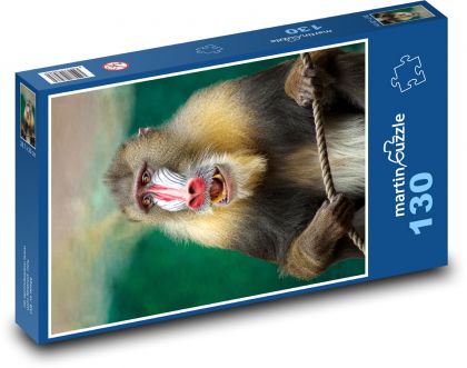Pavián - opice, Afrika - Puzzle 130 dílků, rozměr 28,7x20 cm