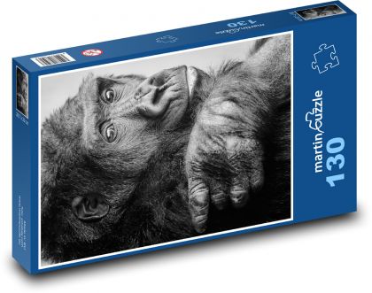 Gorilla - primate, monkey - Puzzle 130 pieces, size 28.7x20 cm 
