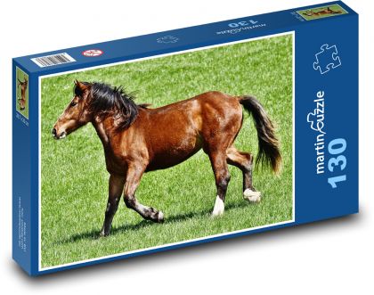 Kůň - zvíře, savec - Puzzle 130 dílků, rozměr 28,7x20 cm