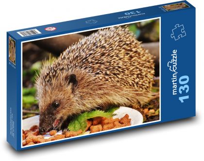 Ježek - zvíře, jíst - Puzzle 130 dílků, rozměr 28,7x20 cm