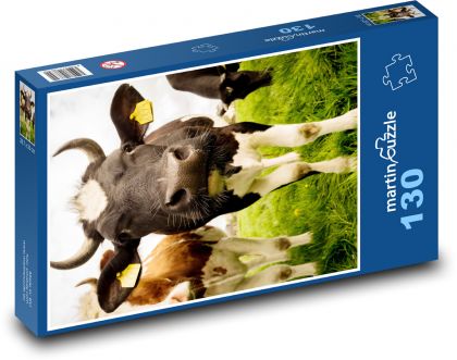 Kráva - zvíře, dobytek - Puzzle 130 dílků, rozměr 28,7x20 cm