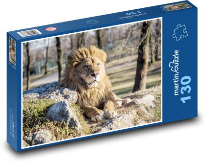 Lion - animal, mane - Puzzle 130 pieces, size 28.7x20 cm 