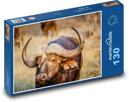 Buvol africký - zvíře, savec - Puzzle 130 dílků, rozměr 28,7x20 cm