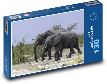 Sloni - zvířata, safari - puzzle 130 dílků