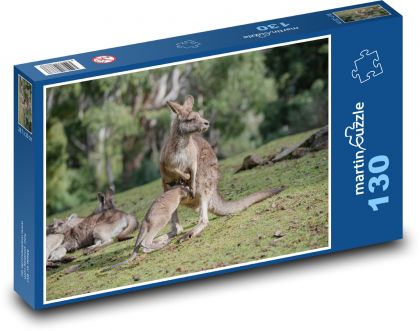 Kangur - torbacz, zwierzę - Puzzle 130 elementów, rozmiar 28,7x20 cm