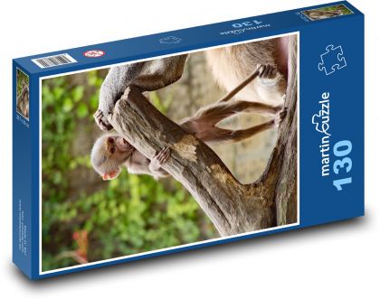 Opica - zoologická záhrada, mláďa - Puzzle 130 dielikov, rozmer 28,7x20 cm 